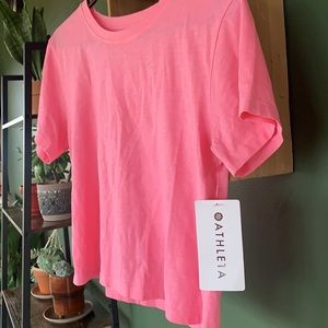 Athleta Organic Daily Crop Tee-Pink-Small. Organic Fabric. Breathable. NWT